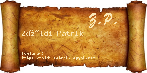 Zöldi Patrik névjegykártya